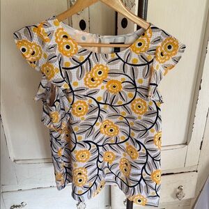 Ann Taylor Factory Yellow Floral Blouse
